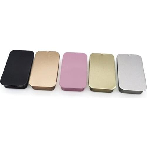 Mini Iron Box Slide Cover Storage Box Wedding Jewelry Pill Cases Portable Tin Boxes Container Cosmetic Organizer