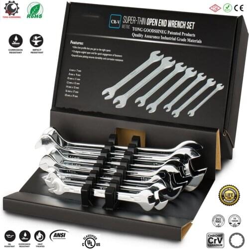 Extended Open End Wrench Set,Metric,Standard Wrench Set Combination Wrenches Car Repair Tools Hand Tools Set,Multiple Sizes
