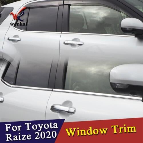 Stainless Steel Bottom Window SIll Trim For Toyota Raize 2020 Car Accessories Stainless Steel Bottom Window SIll Trim