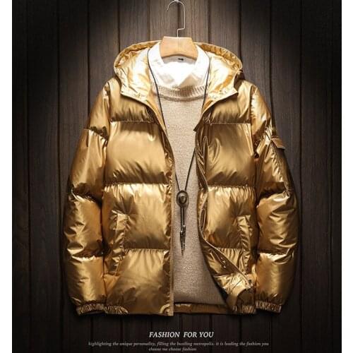 New Winter Jacket Men Coat Loose Sportswear Outwear Chaquetas Hombre Parka Mens Hooded Jackets Warm Thick Coats Bright Surface