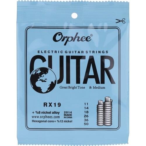Orphee RX19 6pcs Electric Guitar String Set (.011-.050) Nickel Alloy Medium Tension