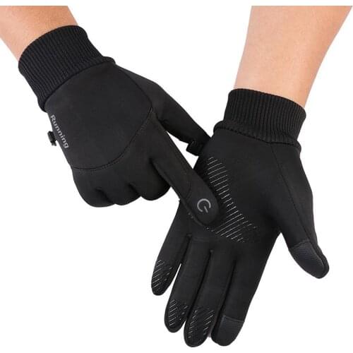 Autumn and Winter Mens and Womens Full-Finger Gloves Mountaineering Non-Slip Warmth and Velvet Sports Waterproof Riding Touch