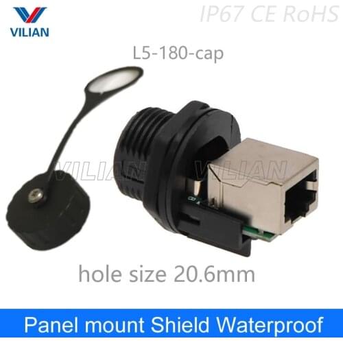 M19 RJ45 Connector Panel Mount adapter Socket Ethernet Interface Network cable Straight head 8P8C