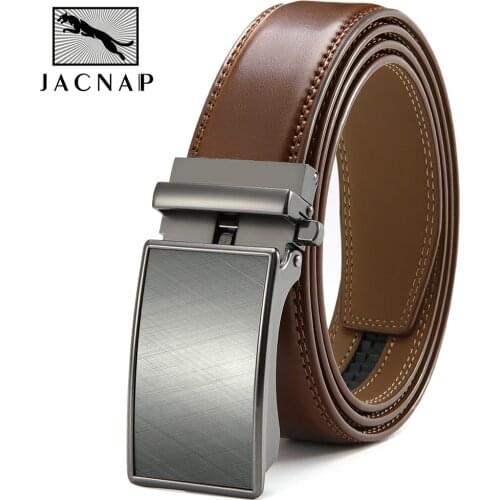 JACNAIP Men Belt Male Genuine Leather Belts High Quality Luxury Automatic Alloy Buckle Belt，New Arrived Men Belts мужские ремни