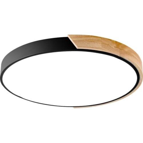 Nordic Oak Dimmable Led Ceiling Lamp Living Room Round Multicolor Alloy Led Ceiling Lamp Bedroom Led Ceiling Light Fixture