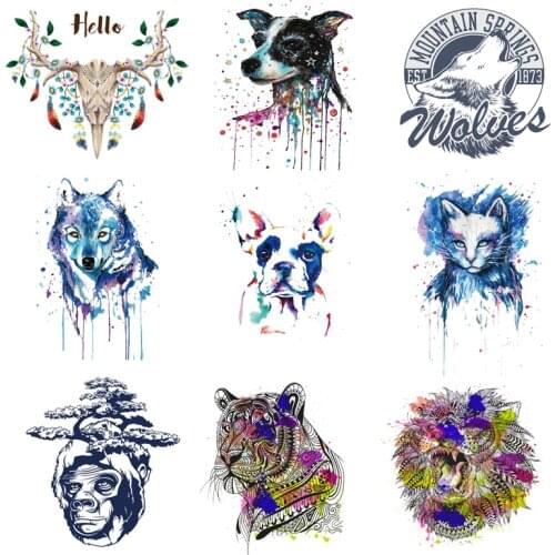 Iron-on Transfers for Clothing Ironing Patches Diy Dog Cat Patch Thermo Stickers Flex Fusible Transfer Vinyl Adhesive Stripe C