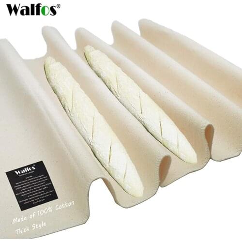 WALFOS thick Fermented Linen Cloth Proofing Dough Bakers Pans Bread Baguette Baking Mat Pastry Bakers Couche Proofing Cloth
