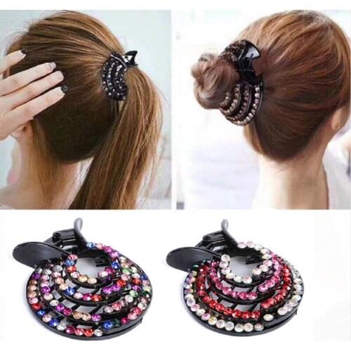 New Half-balloon Hair Clip Women Nest Expanding Rhinestone Hairpin Girls Fashion Hair Claws Hair Bun Holders Accessories