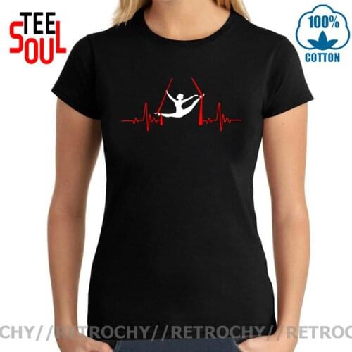 Aerial Silks In A Heartbeat T shirt Women Funny Adventure Tees Aerial Acrobatics T-Shirts female Fashion Dance Ballerina Tshirt