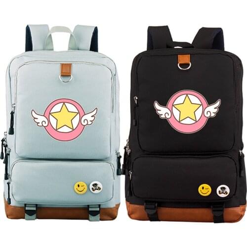 New Preppy Style SAKURA Card Captor Women Cute Bagpack Kawaii SAKURA Printing Backpack Canvas School Bags Mochila Feminina