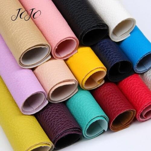 JOJO BOWS 22*30cm 1pc Faux Synthetic Leather Fabric For Craft Solid Soft Litchi Sheet For DIY Hair Bow Home Decor Apparel Sewing