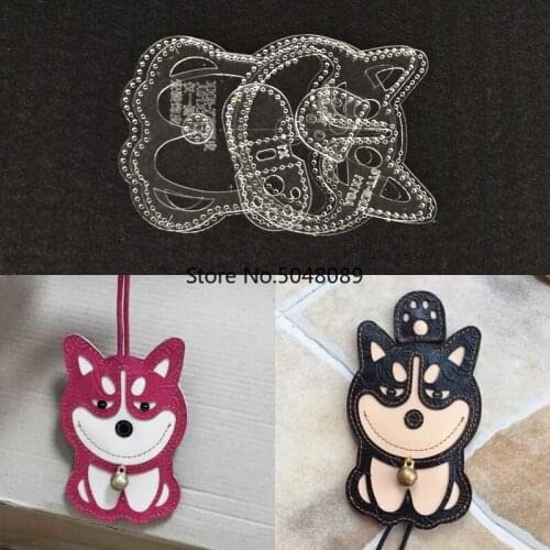 1pcs DIY Leather Cute Acrylic Pattern Stencil Template Key Ring Sewing Tool for Leathercraft Tool Set 14.5x9.8cm