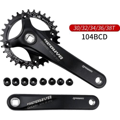 170mm 175mm 104 BCD Mtb Crank Square Hole Bicycle Crank Arms Set with 30/32/34/36/38/40T Crown Bike Crankset Bicycle Pedivela
