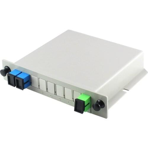 2pcs Optical Fiber PLC Plug-in 1 to 2 Splitter SC Light Splitter Plug-in 1 to 2 Light ABS Box
