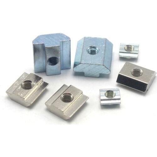 20PCS M4 M5 M6 M8 T Sliding Nut Block For 4040 Aluminum Profile Zinc Plated Carbon Steel Aluminum Accessories