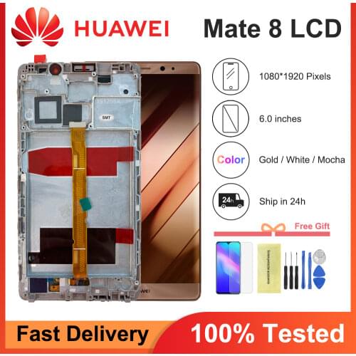 6.0'' Original For Huawei Mate 8 LCD Touch Screen with Frame Digitizer Replacement Display For Mate 8 Mate8 Lcds NXT-L29