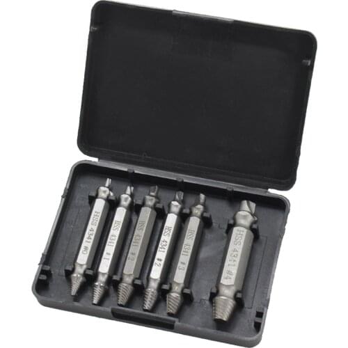 6 Pcs Screw Extractor Set Broken Head Screw Removal Tool Bolt Breaker Screw Remover Stripping Tool