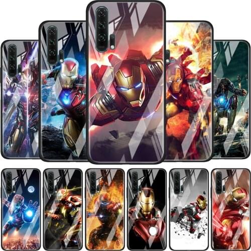 Iron Man Marvel hero for Honor 30 20 10 9X Pro Plus Lite 8X Huawei Y8P Y6P Y5P Y9 Y7 Y6 2019 Tempered Glass Phone Case