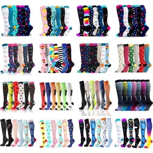 Compression Stockings Varicose Veins Multi Pairs Atheletics Nurses Socks For Men & Women Dropship Soccer Stockings For Athelete