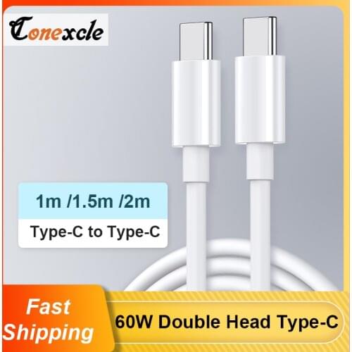 Conexcle 60W /100W USB C To USB Type C Cable USBC PD Fast Charger Cord USB-C Type-c Cable For Xiaomi mi 10 Samsung Macbook iPad