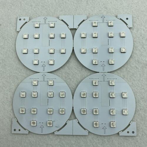 DC24V UCS2903 LED pixe PCBA;12pcs 5050 SMD RGB LED,2.88W;64.5mm diameter