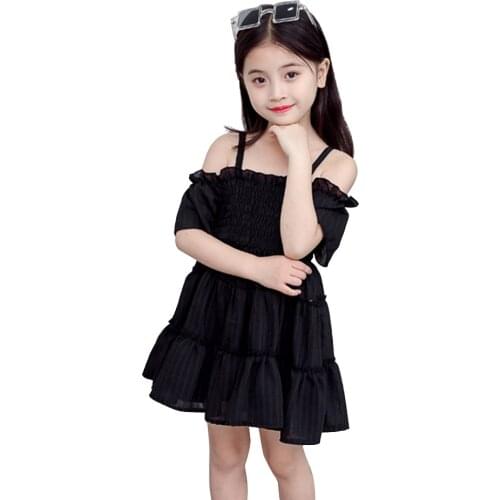 Kids Dresses For Girls Solid Color Girls Summer Dresses Casual Style Child Dress Teenage Clothes Kids Girl