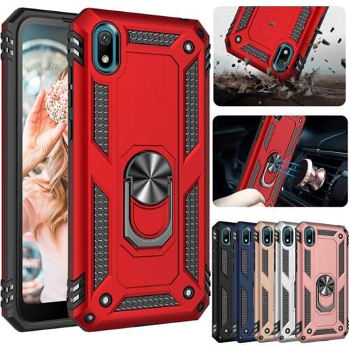For Huawei Y5 2019/Honor 8S Dual Layer Military Armor Case Magnetic Ring Stand Slim Shockproof Hard Cover