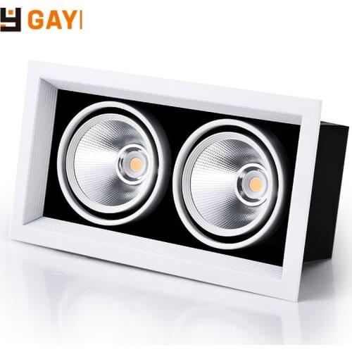 Hot Whole Price LED Rotatable Single/double Head COB Recessed Downlight Square 7W 12W 220V 230V Indoor Lighting Ceiling Light