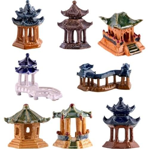 Mini Ornament Simulated Architectural Pavilion Miniature Landscape Ornament Home Desktop Miniature Decor