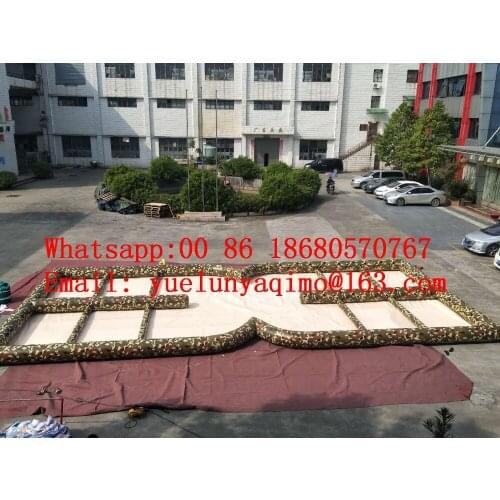 China Guangzhou) inflatable slides,Military camouflage Inflatable obstacle course, inflatable grass earth BYSB-147