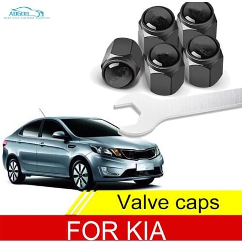 Car Wheel Tire Air Valve Caps Stem Cover With Brand For KIA Soul Cerato Sportage Optima RIO Fcrte Carnival Carens Sorento K5 K3