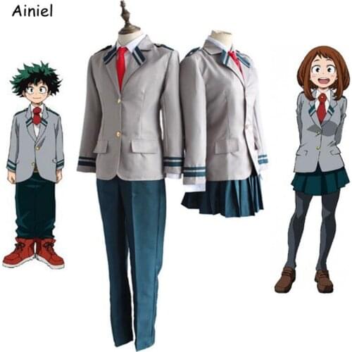 Anime Boku No Hero Academia Midoriya Izuku School Uniform Jacket Skirt Pant Tie Wig Women Men My Hero Academia Cosplay Costume