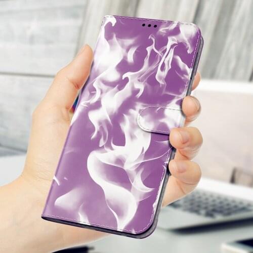 Cloud Painting Leather Case For Samsung Galaxy S21 S20 FE Note 20 Ultra S10 Lite S9 S8 Plus Graffiti Magnet Flip Book Case Cover