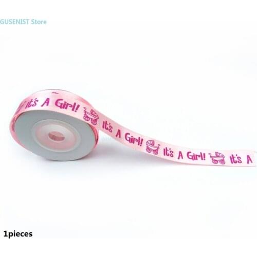 10Y It is a Boy Girl Printed Ribbon Baby Shower Christening Satin Ribbon Gift Packing DIY Crafts Christmas Ribbons