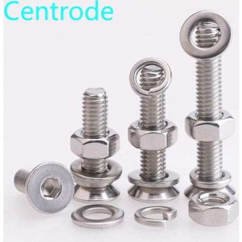 M2M2.5M3M4 stainless steel 304 countersunk head hex screw bolt nut gasket spring pad set complete 20Pcs