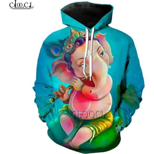 HX Hindu God of Wisdom Ganesha 3D Print Men Hoodie Harajuku Streetwear Autumn Sweatshirt Casual Tracksuit Drop Shipping
