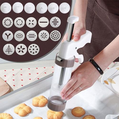 Cookie Press Kit Gun Machine Biscuit Making Cake Decorative 13 Tips Press Mold Pastry Piping Nozzles Cookie Kitchen Baking Tool