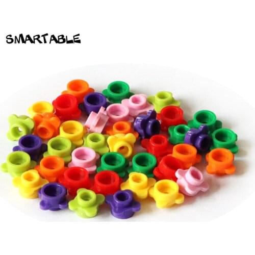 Smartable Plate 1x1 Round with Tabs Flowers Building Blocks Brick MOC Parts Toys For Kids Compatible 28573 / 33291 900pcs/Lot