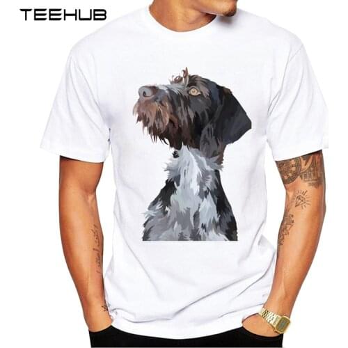 New Arrivals 2019 TEEHUB Cool Design Mens Fashion German Wirehaired Pointer Printed T-Shirt Short Sleeve Tops Hipster Tee