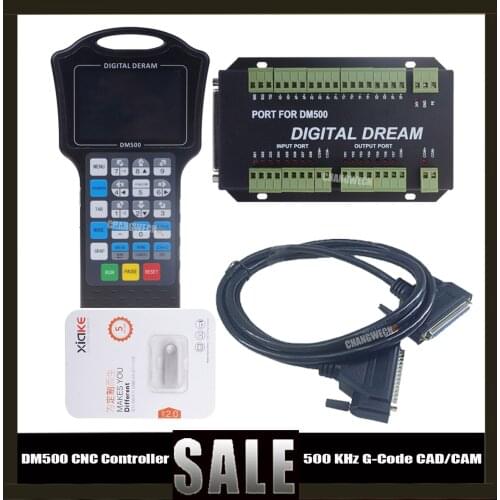 DM500 3/4-axis hand-held CNC motion system with suspension controller 500 KHz G code CAD / CAM supports USB flash drive