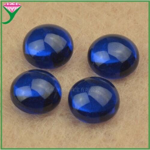 Wholesale 1.25~10mm 113# Dark Blue Color Spinel Stone Sapphires Round Cabochon Synthetic Loose Gems For DIY Jewelry Accessories