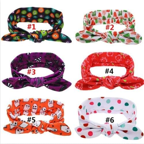 30 pcs / lots , 19*7.5cm halloween cotton headband , messy headband rabbit ear for headband