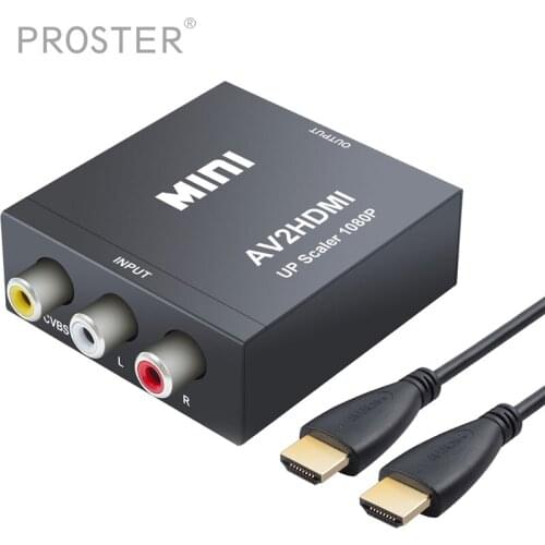 For AV to HDMI Video Converter Box Metal Shell With HDMI 1.4 Cable AV2HDMI RCA AV HDMI CVBS to HDMI Adapter for PS3 PS4