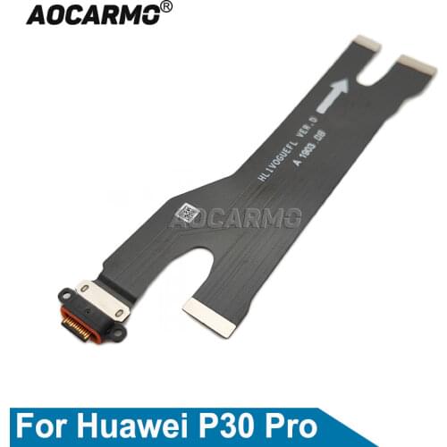 Aocarmo For Huawei P30 Pro USB Type C Charge Dock Charging Port Tail Plug Back Rear Flex Cable