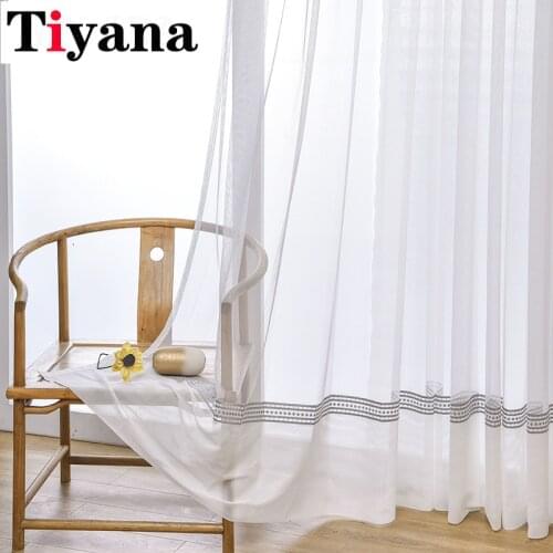 Modern White Sheer Curtain for Living Room Luxury Hollow Tulle Curtain for Bedroom Window Treatment Voile Drape ZH487Y