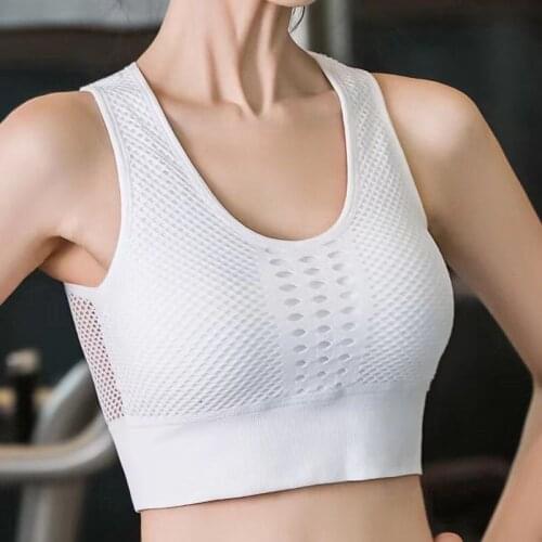Sports Bra Women Mid Impact Seamless Padded Running Yoga Crop Top Wireless Breathable Comfy Bra