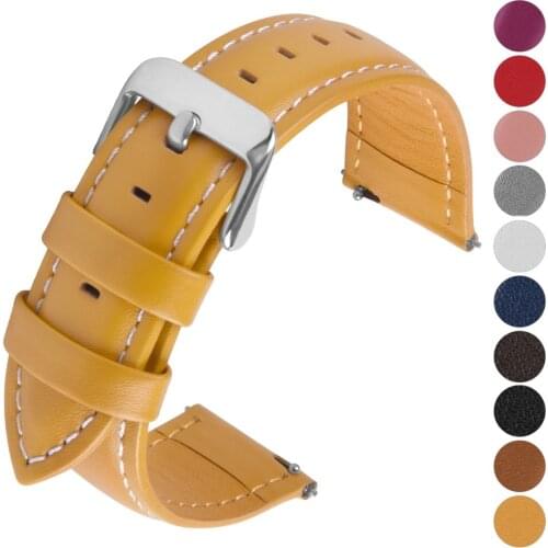 For Samsung Gear S2 Clasic/Samsung Gear Sport Watch , Fullmosa 20mm Leather Watch Band with Quick Release Pin for Huawei Watch 2