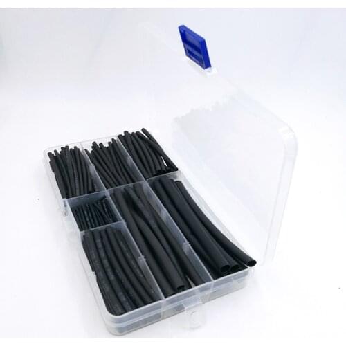 FreeShipping Heat shrinkable tube 200PCS/SET 1mm 2mm 2.5mm 3mm 4mm 5mm Tubing Sleeving Wrap Wire Cable Kit