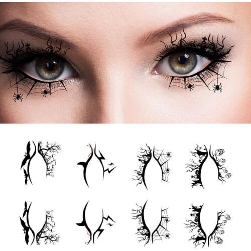 Temporary Eye Tattoo Stickers DIY Waterproof Flash Disposable Eyeshadow Eyeliner Face Sticker Halloween Makeup Tool