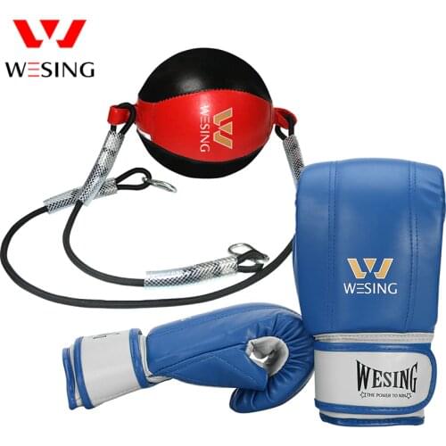 Wesing boxing speed ball with boxing punch mitts sets boxing training set boxing ball punch gloves pu leather